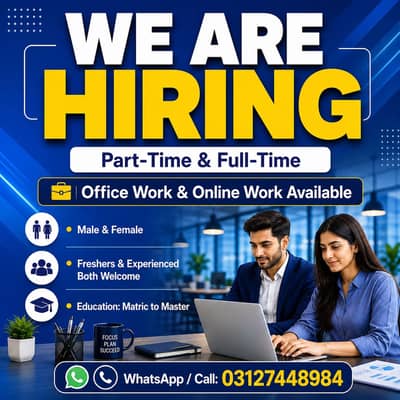 ONLINE WORK AND PART TIME WORK AVAILABLE FOR MALES AND FEMALES