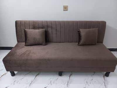 Brand new Sofa cumbed for sale premium brown velvet fabric 2 cushions