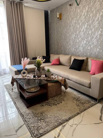 L-shaped Interwood sofa