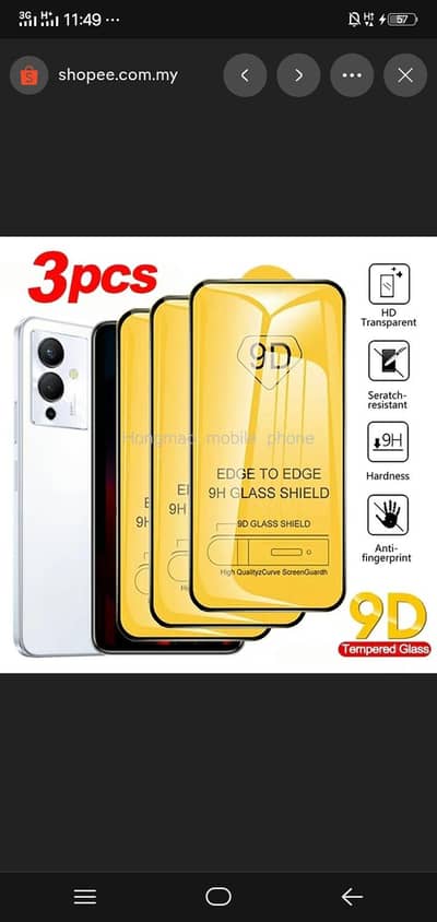 9D tempered glass cod bhakr