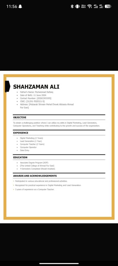 Computer Operation/Cashier/Lead Generation/Digital marketing