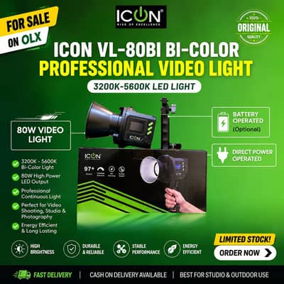 ICON VL80 BI-Color LRD Light [3200-5600k] for Professional Videography