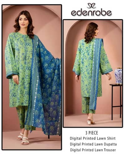 Green Digital Print Lawn 3-Piece Set