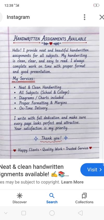 Contents writting