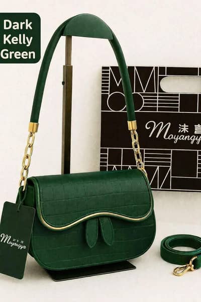 Green Kelly Green shoulder Bag for Girls - 1 PC plain design