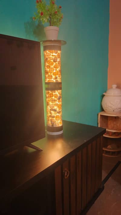 2 x Pebble Stone Pillar Lamps (A Set)