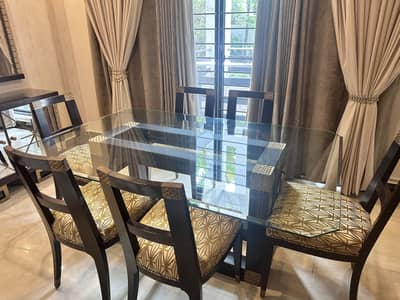 6 Seater Kalamkaar Dining Table – Premium Solid Wood