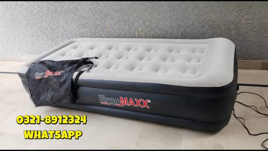 ErgoMaxx Single High Air Mattress Built-in Electric Pump 40″x75″x14″