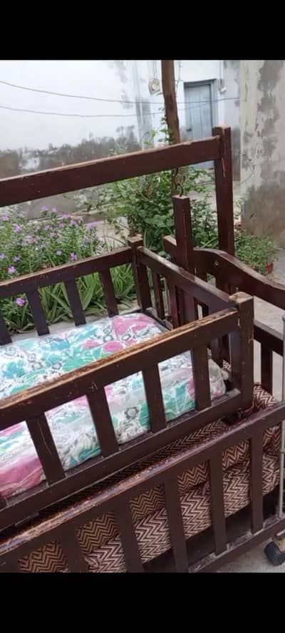 wooden baby cot