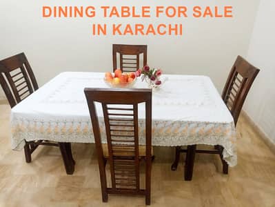 Solid Sheesham Wood 4-Chair Dining Table with 12mm Glass Top
