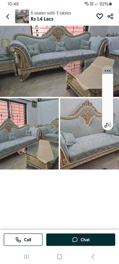 six seater sofa with table