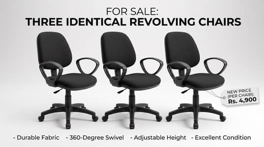 Comfortable black Revolving Office Chair for Sale Lahore | Used