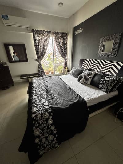 King Size Bed with Upholstered Headboard