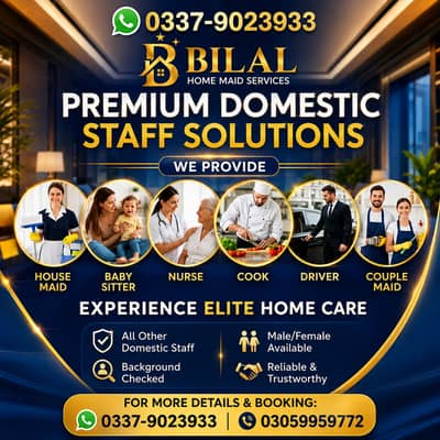 Maids / House Maids / cook / House chef / Baby Sitter maid available