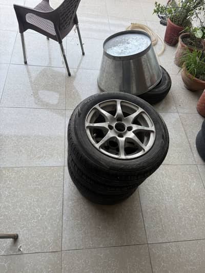 Imported Japanese Rims 13 Inch with new imported tyres