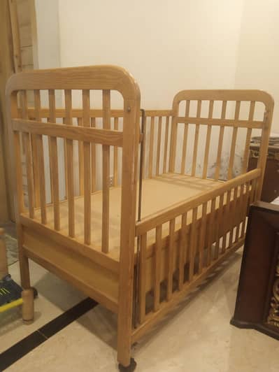 wooden baby cot