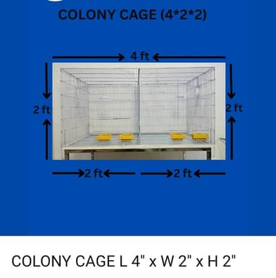 Colony Cage for Sell L4" x W2" x H2" with Trolley Stand