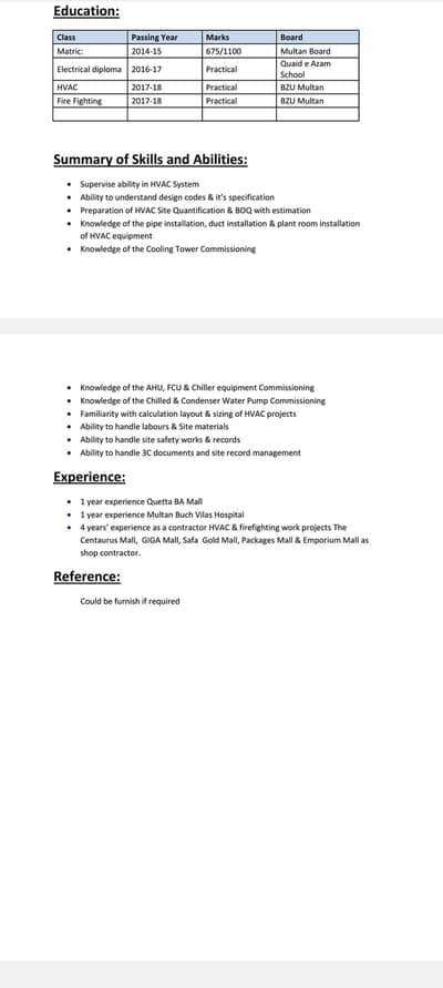 muje Job chaiye HVAC ducting firefighting or fcu and ahu units ka kaam