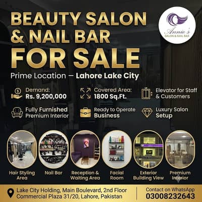 Established Beauty Salon & Nail Bar Business for Sale/Fully Furnished