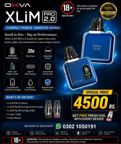 OXVA XLIM Pro 2.0 Original Vape Kit 30W – 18+
