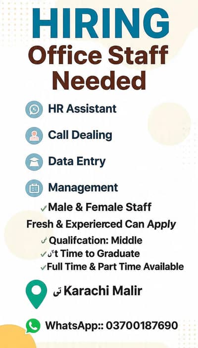 urgent Karachi Job