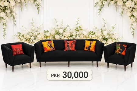 Elegant Black Sofa Set For Your Home.