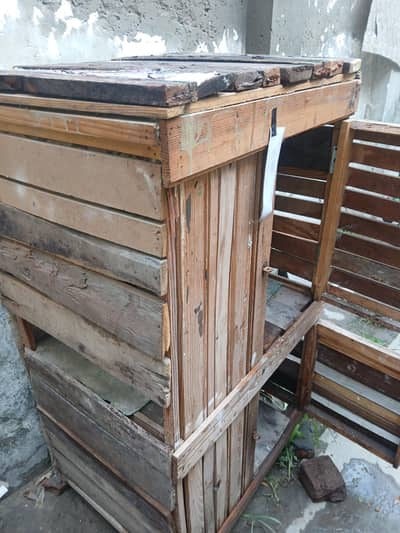 wooden  cage double portion
