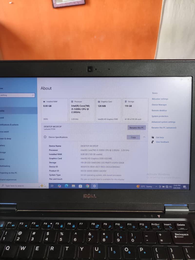 Dell latitude E7250 Model 4