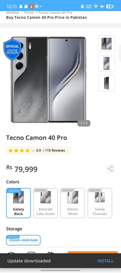 selling my tecno camon 40 pro