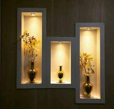 3D wall niches stickers , panel, artificial grass,