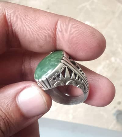 Old Afghan Hussaini Feroza 925 Silver Ring