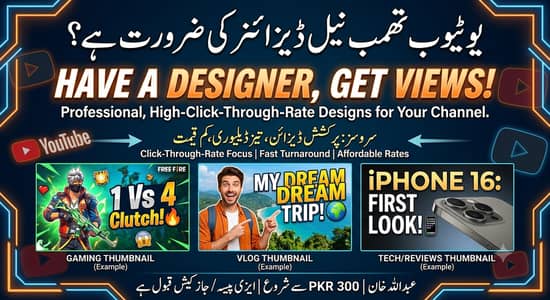 Expert YouTube Thumbnail Designer Available