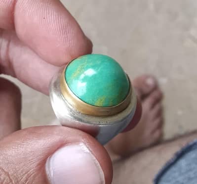 Antique Iranian Hussaini Feroza Silver Ring