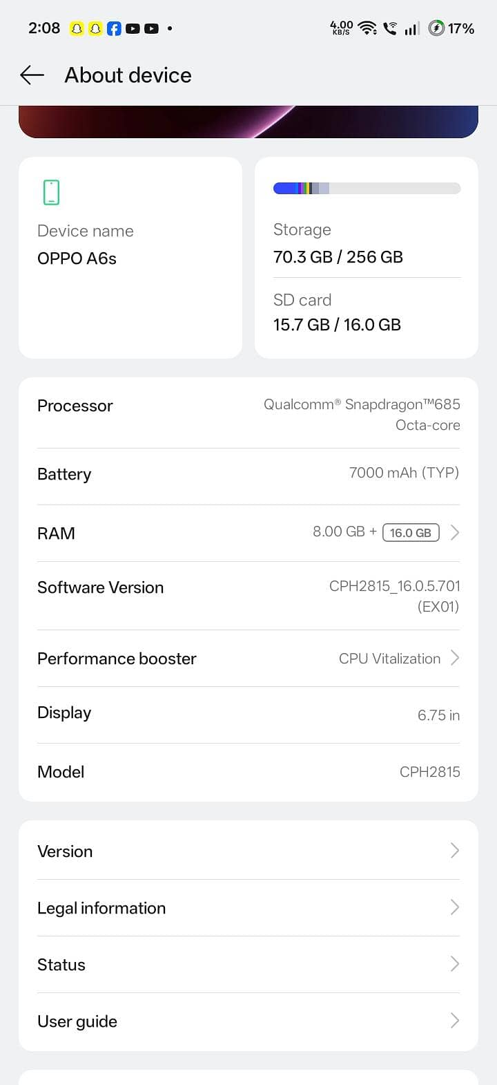 OPPO A6s 5