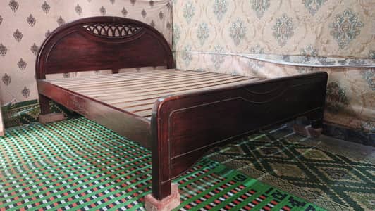 Double Bed Wooden – Strong & Excellent Condition