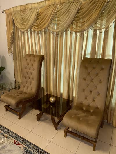 Wooden Chairs & Centre Table Complete Set