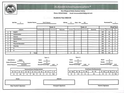 School Result Card Ready Template - Sirf 450/- Lifetime