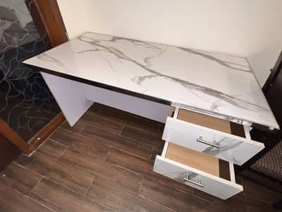 Marble Design Study/Office Table with Drawers