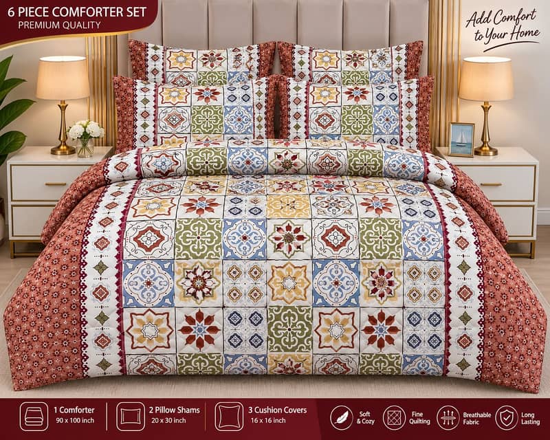 6 pcs comforter set 6