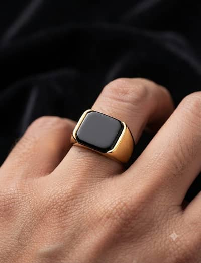 Black Onyx Signet Ring