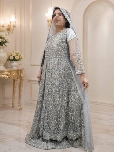 Silver Grey Bridal  Maxi