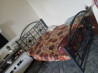 bed and cupboards