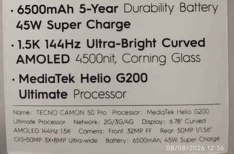 Tecno Camon 50 Pro