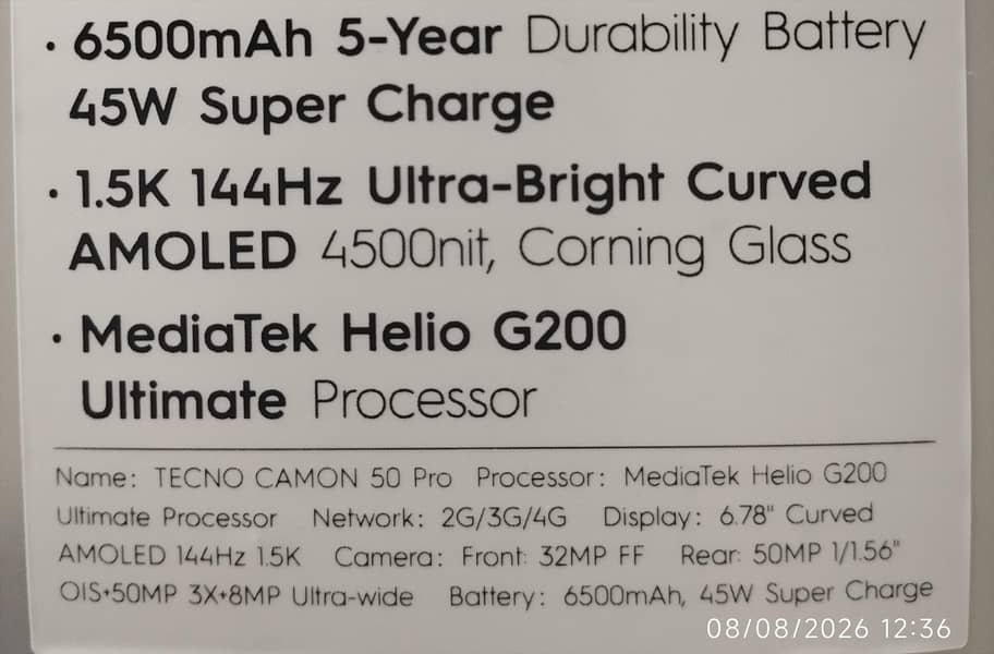 Tecno Camon 50 Pro 0