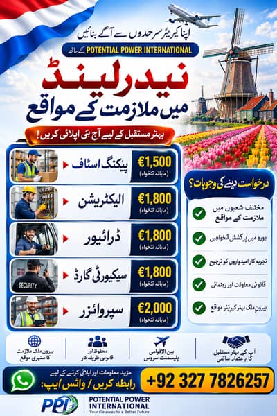 Netherlands Employment Visa – Multiple Job Openings