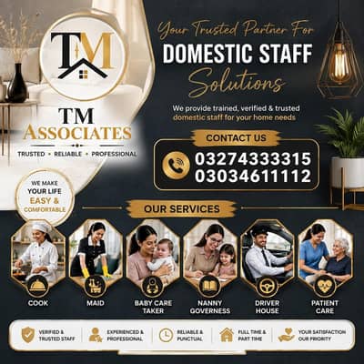 Maids / house maids / Sheff Cook /  baby care / Nanny /  Drivers