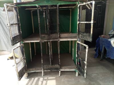 2 Story PVC Pipe Bird Cage | Wood Cage For Hens