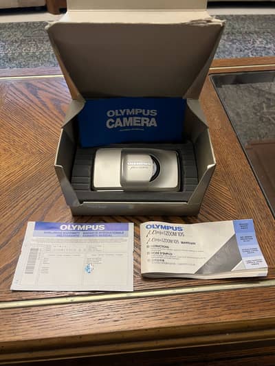 Rare Vintage Olympus (mju) ZOOM 105 Gold Color - full box and Reciept
