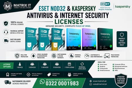 ESET NOD32 Kaspersky Antivirus Internet Security Plan Pakistan