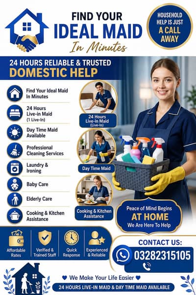 HOUSE MAID/NANNIES /PATIENT CARE/DRIVER & ALL KINDS OF DOMESTIC  STAFF